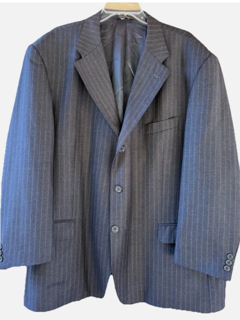 Collezione Italia Men's Pinstrip 100% Wool Sport Coat Blazer Jacket Size 52